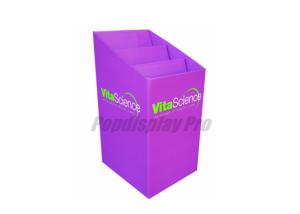 Quality Purple Cardboard Display Bins 3 Sections Glossy Lamination With Pp Film wholesale