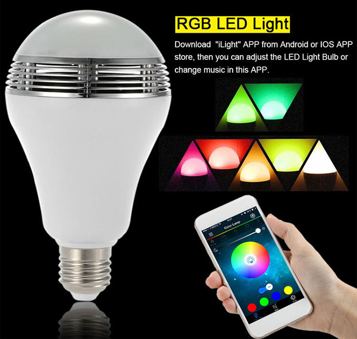 Wireless Color Changing LED Lamp Speaker D80*H135 Mm With Remote Controller