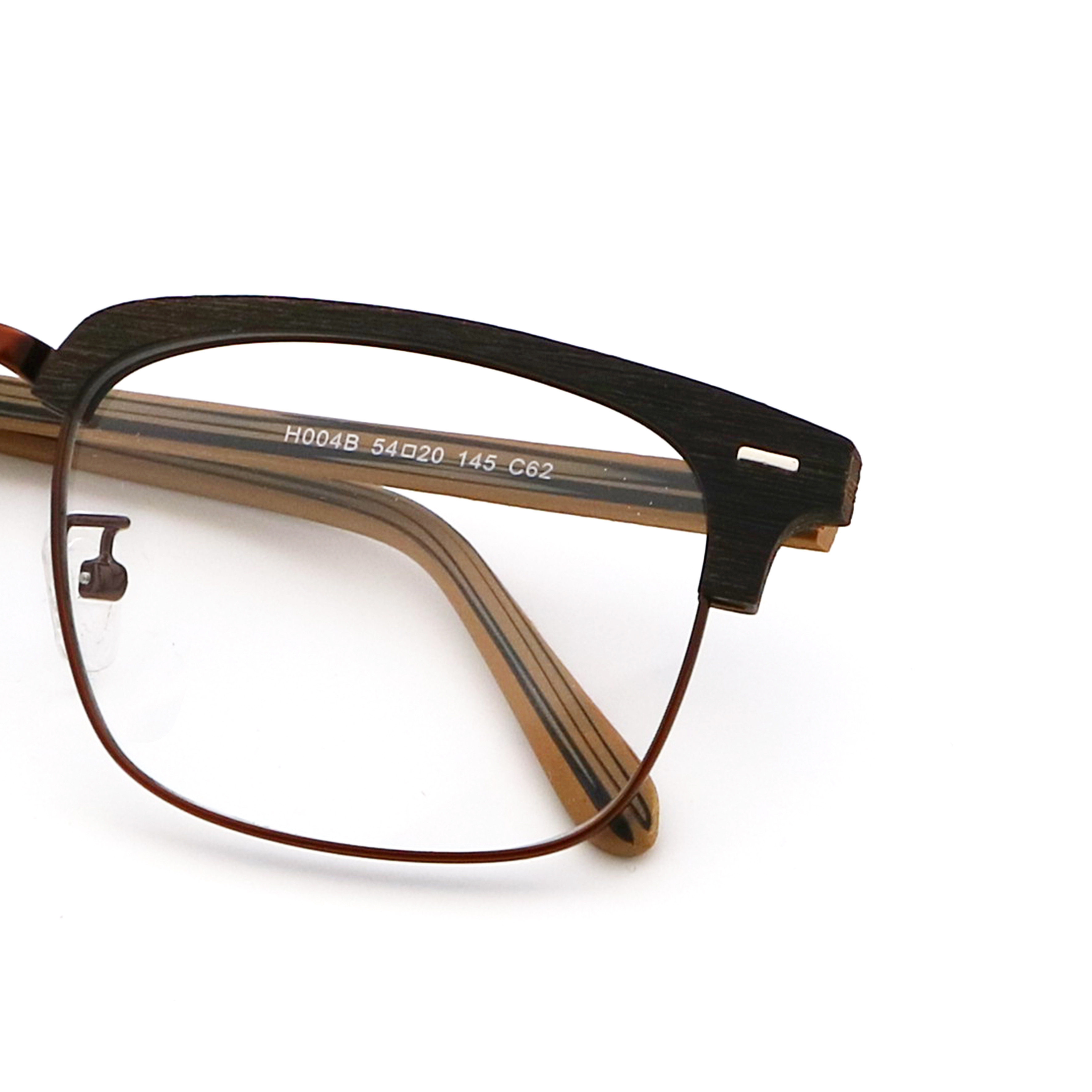 Unisex Full-rim Wood Grain Acetate Optical Glasses Frame MR H004B