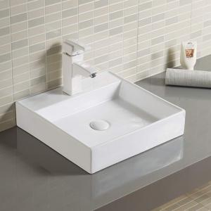 Quality Solid Counter Top Bathroom Sink 16 Inch Philosophy Square Hand Basin wholesale