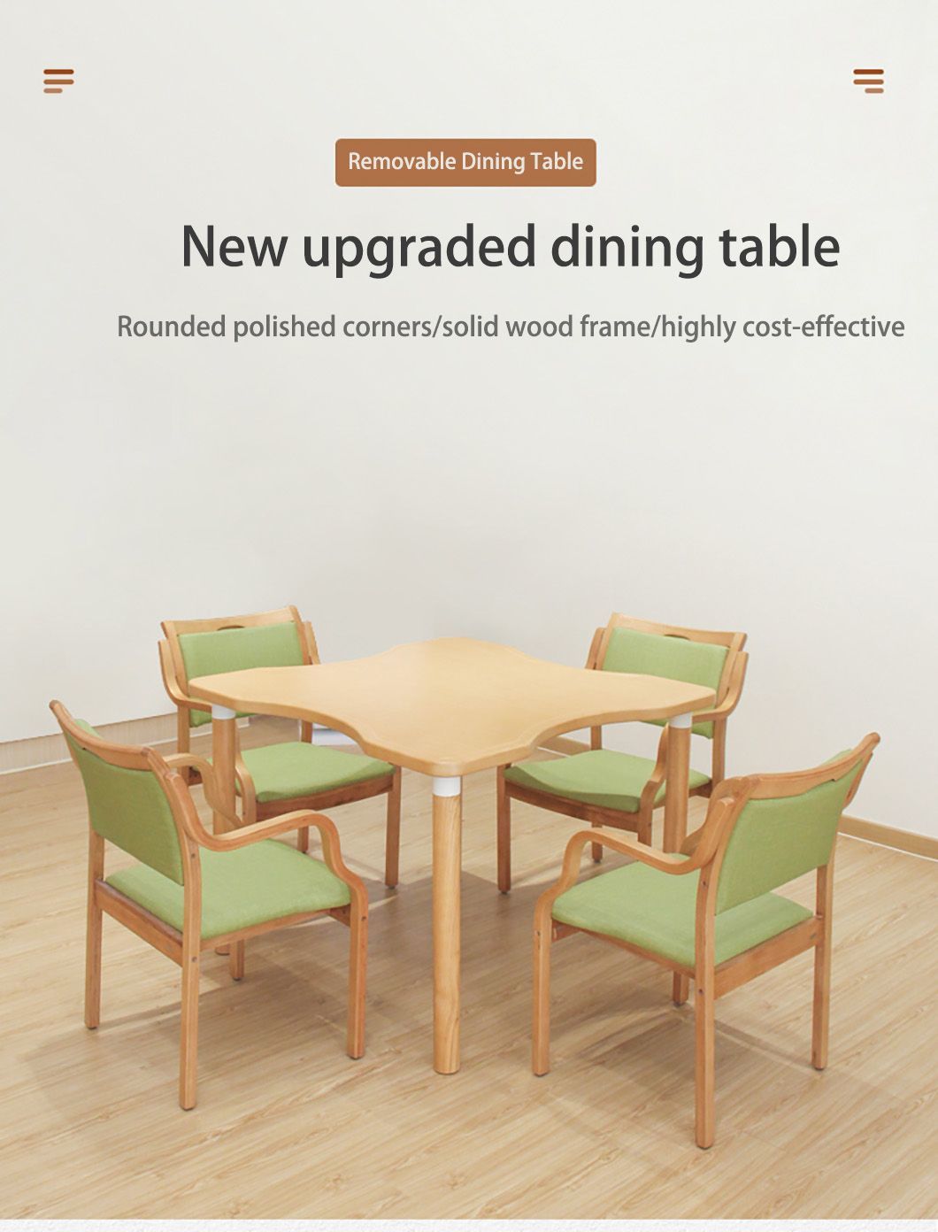Cafe Scandinavian Style Hotel Table Antique Wooden Restaurant Table