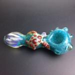 Pretty 4.3 Inches Blue Glass Hand Pipe Smoking Accessories OEM &ODM Service