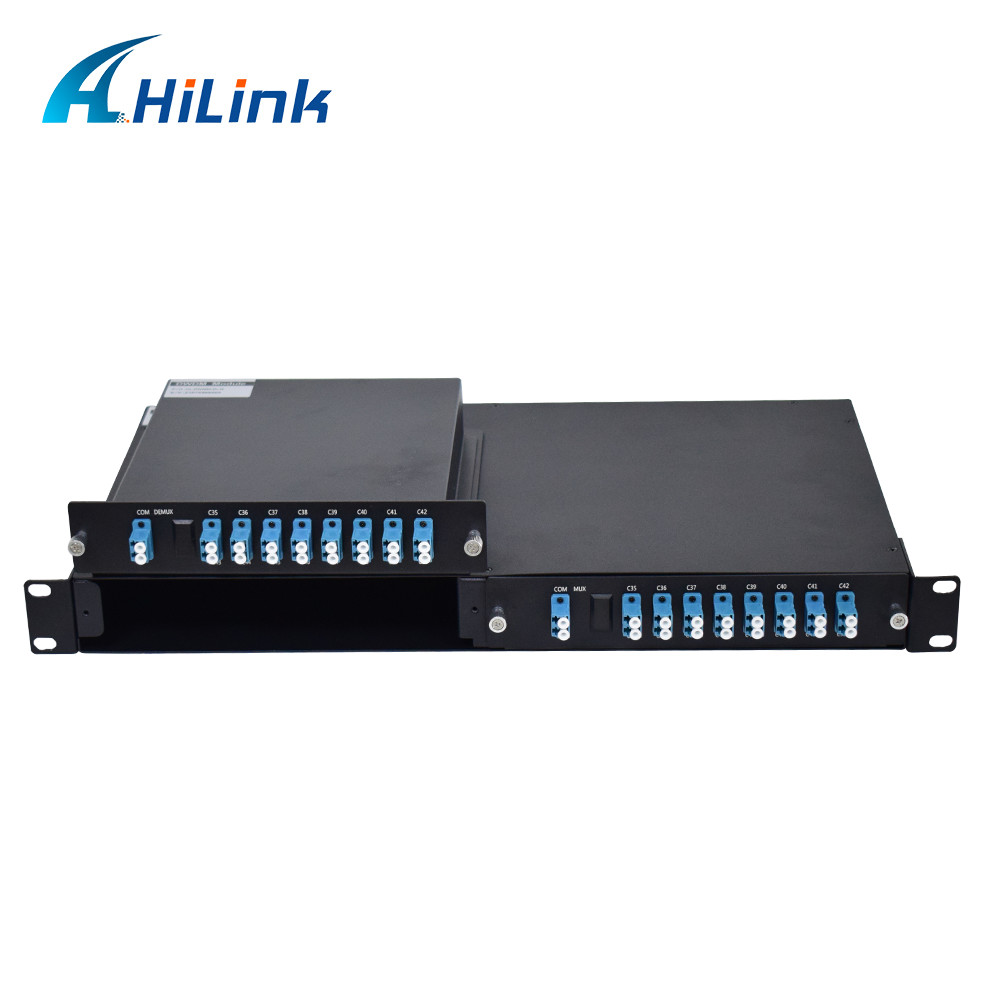 1U Rack DWDM MUX DEMUX 16CH CH35-CH50 Single Fiber LC UPC Connector