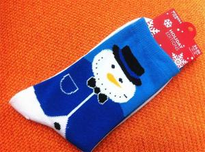 Quality Vivid Lovely cartoon christmas snowman design eco-friendly high quality thick cotton socks wholesale