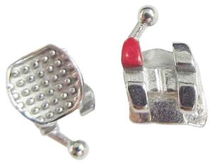 Quality MIM two pieces Mini Seterred Base Metal Brackets Dental Orthodontic Instruments wholesale