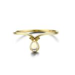 New 1 Gram Gold Ring Designs Solid 9K Yellow Jewelry With Moonstone Available