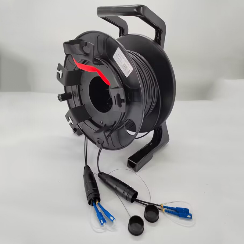 Portable Field Deployable Tactical Fiber Optic Cable Reel 500 Meter