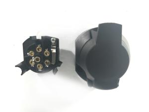 Quality Standard Size Trailer Plugs And Sockets Black 7 Prong Round Trailer Plug wholesale