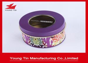 Quality Color Printed Round Gift Tins 0.23mm Tinplate Transparent PVC Window Lids On Top wholesale
