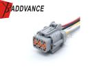 6189-1175 6 Pin Car Headlight Female 2.2MM Electronic Automotive Wire Harness