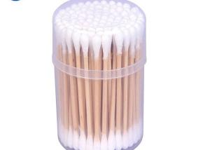Quality Make Up Medical Cotton Swabs With Double Head and Wooden Plastic Stick wholesale