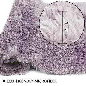 Quality Tufted Shaggy Latex Backed Bath Mats Purple Toilet Mat wholesale