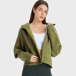 Loose Horse Riding Tops Anti - Wrinkle Fleece Fitness Tops Jacket With Thumb