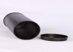 YT1188 Round Cylinder Plain Black Metal Tea Containers Safe Packaging Custom