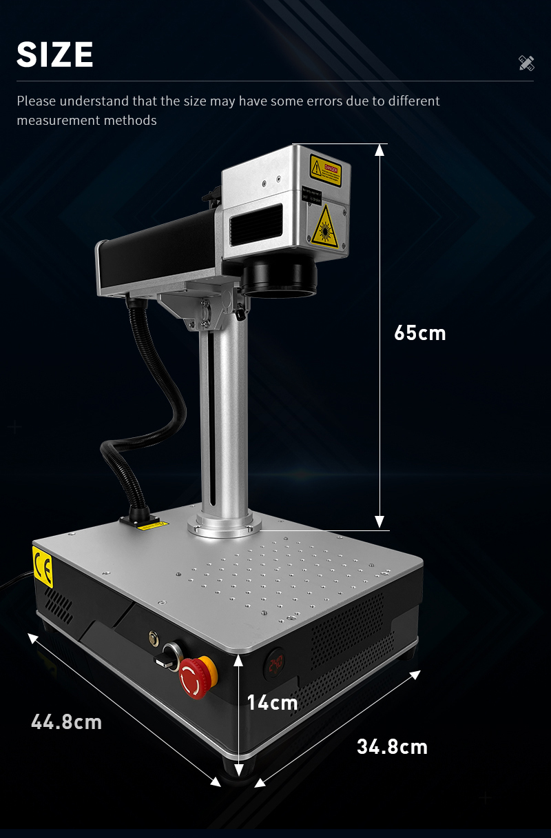 20W 30W 50W Fiber Laser Marking Machine for Metal Paint Plastic Pen Gold Silver JewelryHandling Weight kg 35 KG