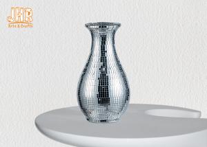 Quality Modern Fiberglass Table Vase Homewares Decorative Items Silver Mosaic Glass Vases wholesale