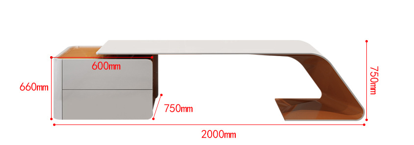ISO9001/ISO14001 Certified MDF Baking Varnish Work Table Manager Desk with Drawer