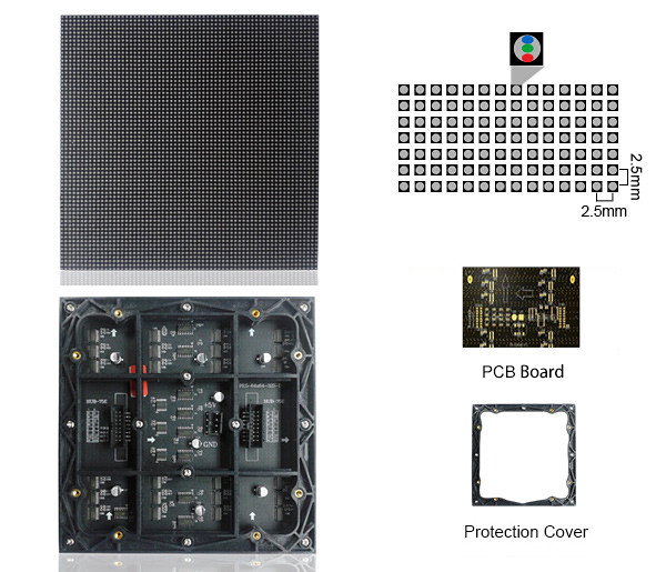 Small Pixel P2.5 HD Led Display, High Contrast Video Function Movable Stage Rental Indoor Led Display For Conference