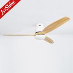 15CM Suspender Natural Wood Blades LED Ceiling Fan for Customizable Energy