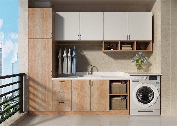 Simple Modern YALIG 1200 Large Wood Laundry Sorting Cabinet for Washing Machine in MDF