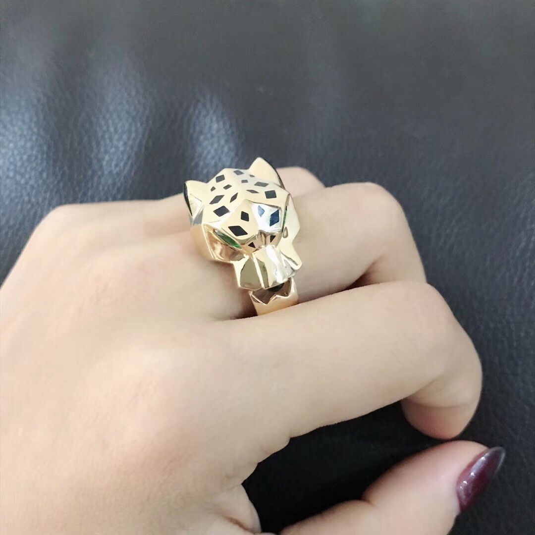 Fine Jewelry Highend Custom Jewelry 18k Pure Gold Car Tier PanthèRe De Car Tier Ring