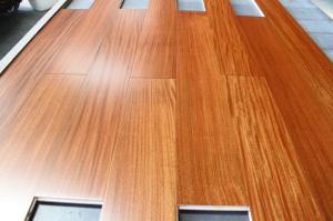 Quality Afrormosia Engineered hardwood flooring, stained color and semi-gloss finishing wholesale