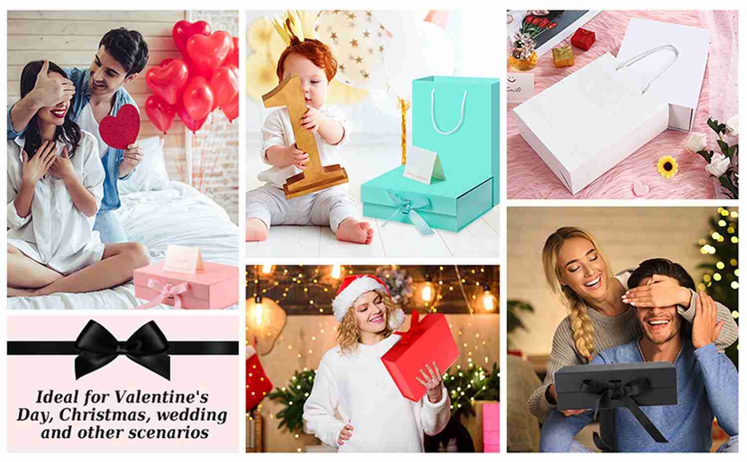 FSC BSCI Personalized Hot Stamping Printed Paper Gift Bags And Box Set With Logo
