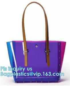 Quality Leisure PVC Purple Handbag For Ladies, Promotional Handbags, Summer Beach Bag PVC Clear Transparent Handbag Women Should wholesale