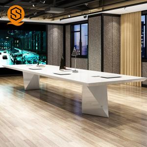 Quality Artificial Stone Rectangular Conference Table White Color For Office wholesale