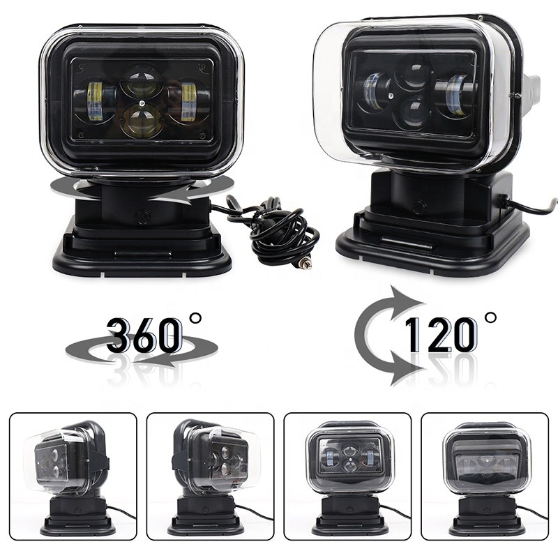 60W Led Spot Remote Control Marine Searchlights 50000hours Driving