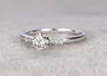 5mm Moissanite Real Diamond Jewellery ring White Gold Material ODM for Daily