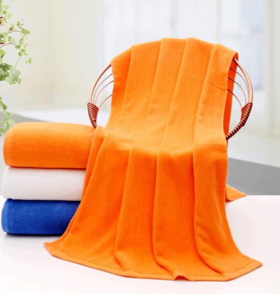Hot sale 21S cotton+polyester blend plain terry bath towel for wholesale,