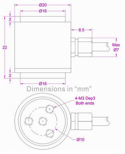 Flange mounted loadcell