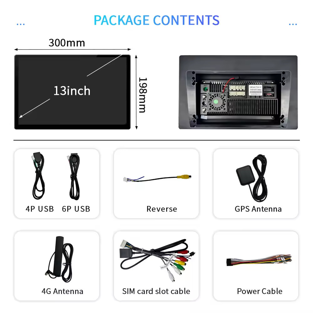 Universal Car Android Dvd HD Player 13Inch Touch Screen Car Video Player
