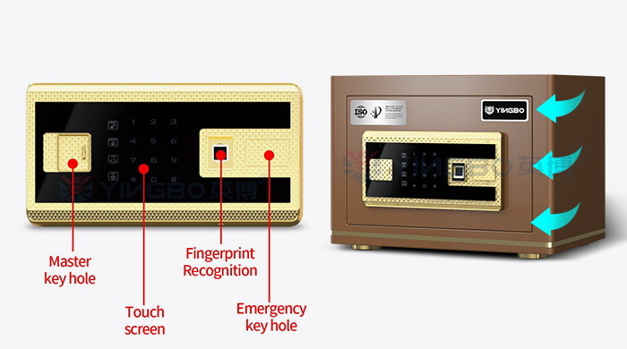 0.55 Cu Ft Fingerprint Lock Office Safe Box For Security