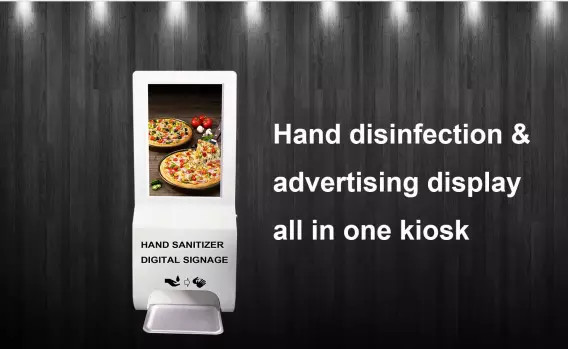 21.5" 1920*1080 Advertising Kiosk Hand Sanitizer Dispenser