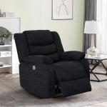Power Recliner Chair, Black Fabric