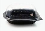 Transparent PP Roast Chicken Plastic Container Black Bottom Anti Fog Lid