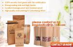 Kraft Stand Up Paper Bags With Clear Window, Brown Kraft Paper Aluminum Foil