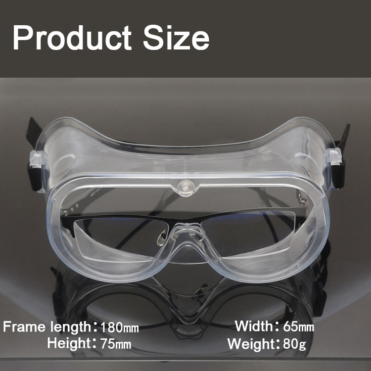 Transparent Eye Protection Goggles , Anti Fog Safety Goggles Prevent Influenza Virus