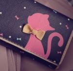 Tie cat wallet 2016 new Miss Han Ban lovely cartoon printed long section of