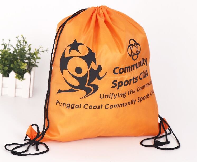 Recycled Foldable Nylon Polyester Tote Bag with logos polyester shopping bag Custom advertising handle non woven bag PAC