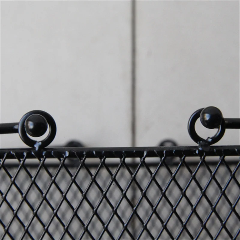Black Cosmetics Storage Baskets Iron Wire Mesh Shopping Basket