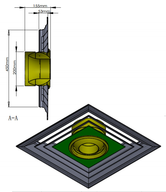 Combined Square Air Conditioning Grilles And Diffusers