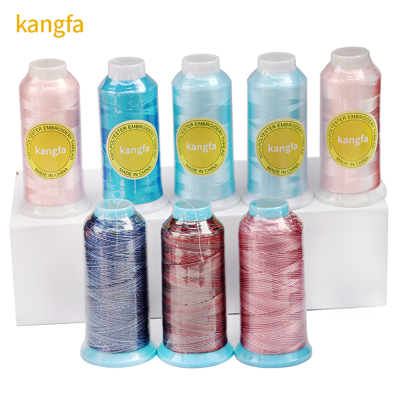 120D/2 2 Yarn Count Boho Polyester Variegated Embroidery Thread 4000 Yards 96 Colors
