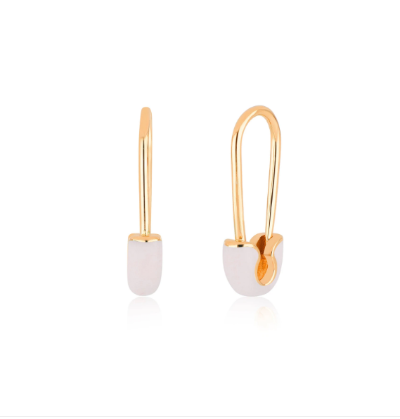 925 Sterling Silver Women's Fashion Pin Earrings adorned with Blue Enamel Drop Finish