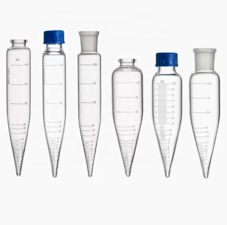 Cenlee 100ml 200ml glass measuring cylinder tube for lab use Conical Oil Centrifuge Tube with clear Graduation
