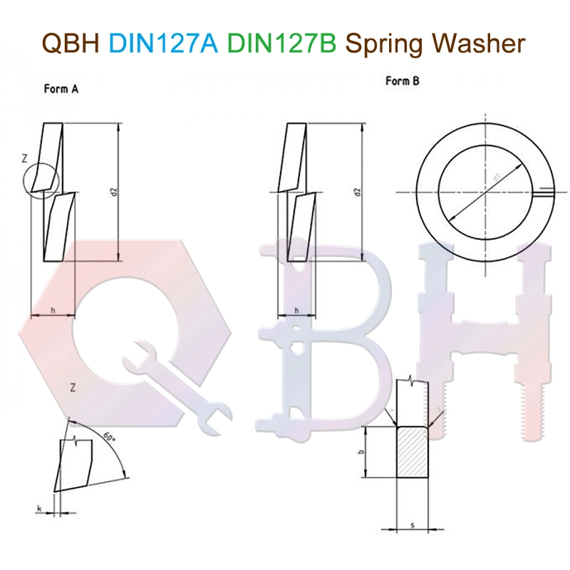 10%off Qbh DIN 127 a B High Quality Zp Yzp Black HDG Zinc Carbon Stainless Steel ASTM F436m Flat Plain / Spring Washer