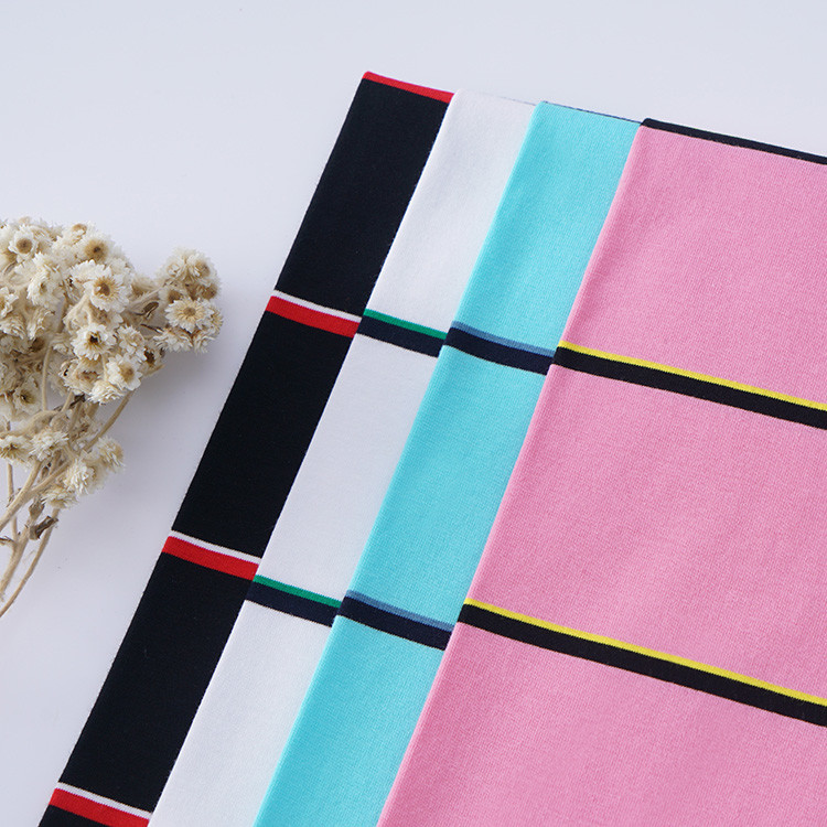 Soft And Stylish Environmentally And High Quality Striped Cotton Fabric For T- Shirt