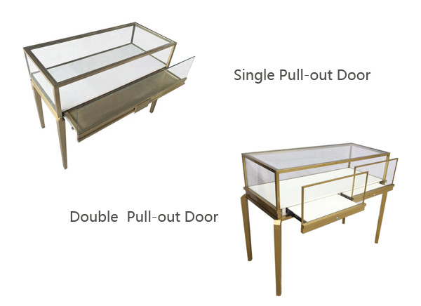 Brushed Bronze Lockable Jewelry Display Cases